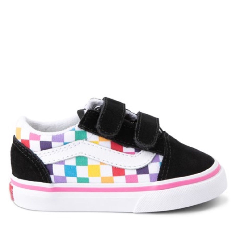 Vans OldSkool V RainbowCheckerboard Toddler size 3